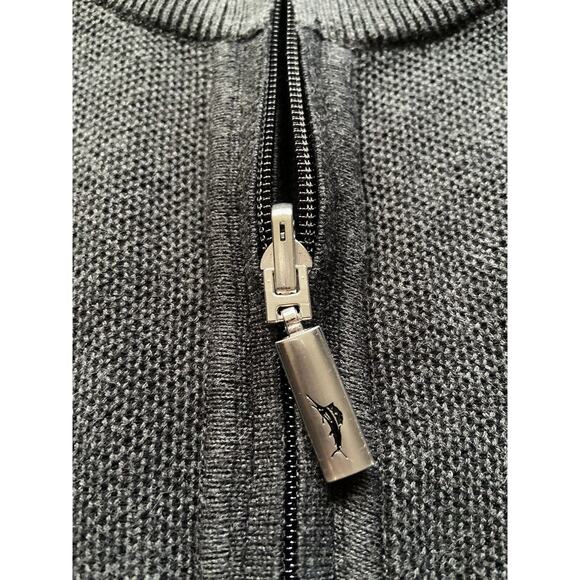 TOMMY BAHAMA Reversible Grey/Black 1/4 Zip Pima Cotton Sweater sz XXL - Picture 7 of 15